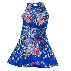 Yumi Kim Sleeveless Wrap Dress Anthropologie Bold Floral Print Size XS Women's